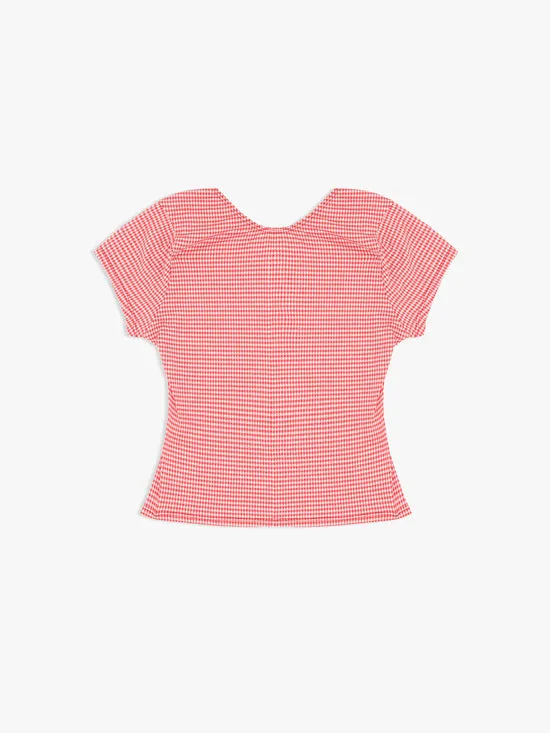 Women Rowan Tee Pomodoro Gingham Tops Lisa Says Gah