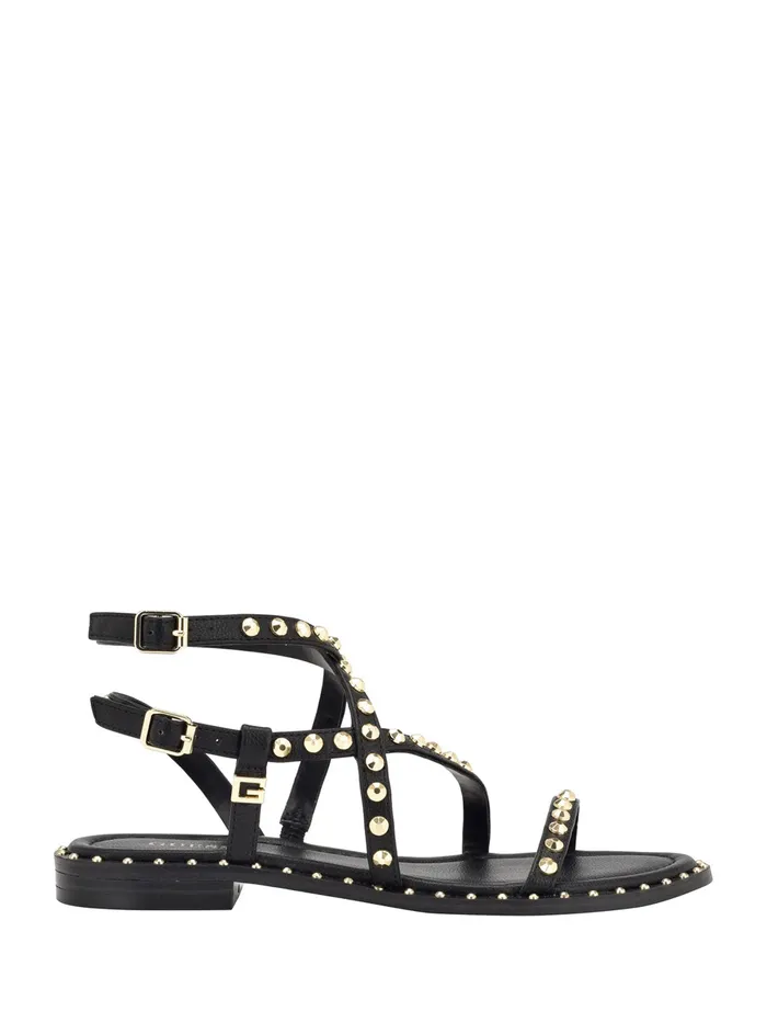 Women Sandals GUESS Black Yamara Studded Gladiator Sandals Women Sandals GUESS Black Yamara Studded Gladiator Sandals