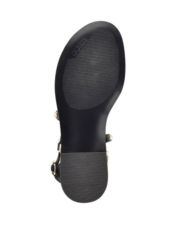 Women Sandals GUESS Black Yamara Studded Gladiator Sandals Women Sandals GUESS Black Yamara Studded Gladiator Sandals