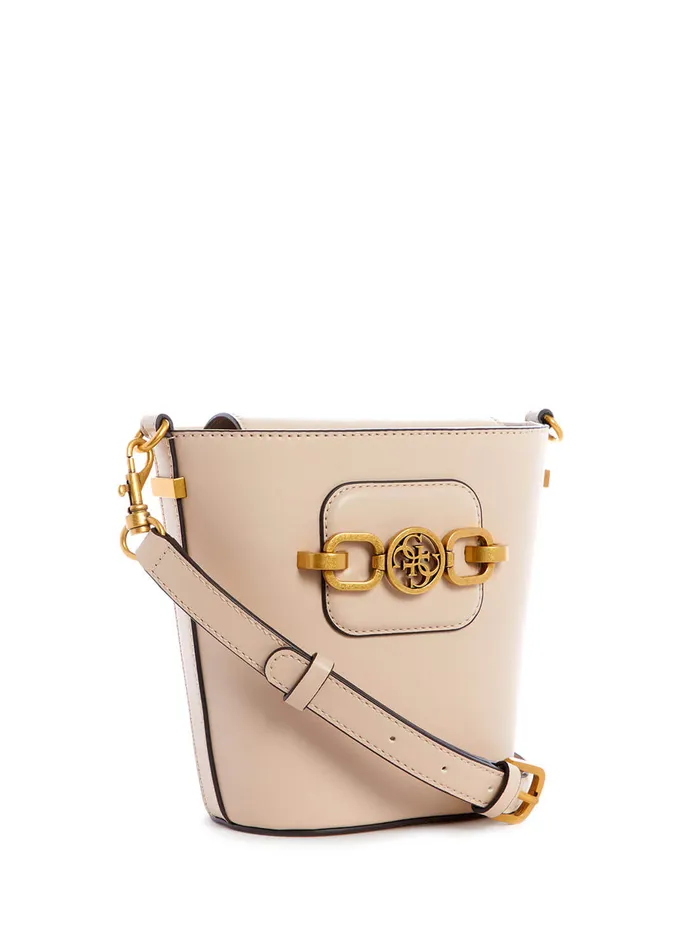 Women Satchel GUESS Beige Hensely Crossbody Bucket Bag Women Satchel GUESS Beige Hensely Crossbody Bucket Bag