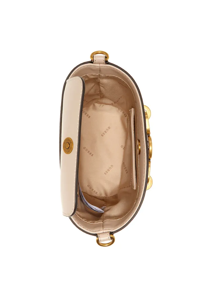 Women Satchel GUESS Beige Hensely Crossbody Bucket Bag Women Satchel GUESS Beige Hensely Crossbody Bucket Bag