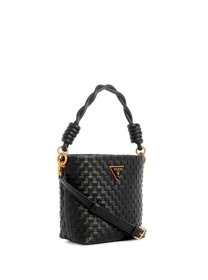 Women Satchel GUESS Black Lisbet Bucket Bag