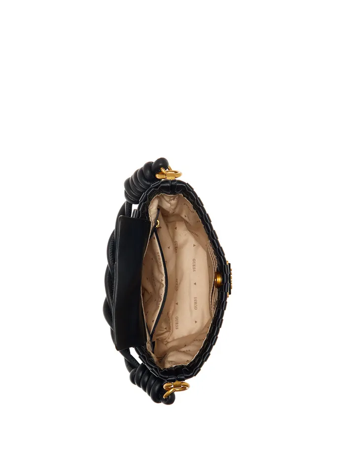 Women Satchel GUESS Black Lisbet Bucket Bag