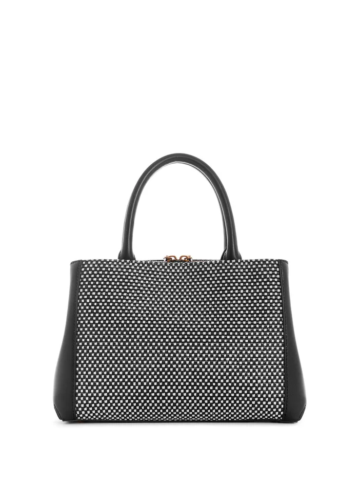 Women Satchel GUESS Black Raffia Izzy Small Girlfriend Satchel Women Satchel GUESS Black Raffia Izzy Small Girlfriend Satchel