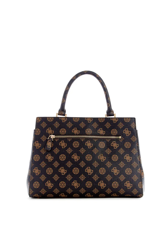 Women Satchel GUESS Mocha Logo Tiberia Society Satchel Bag Women Satchel GUESS Mocha Logo Tiberia Society Satchel Bag