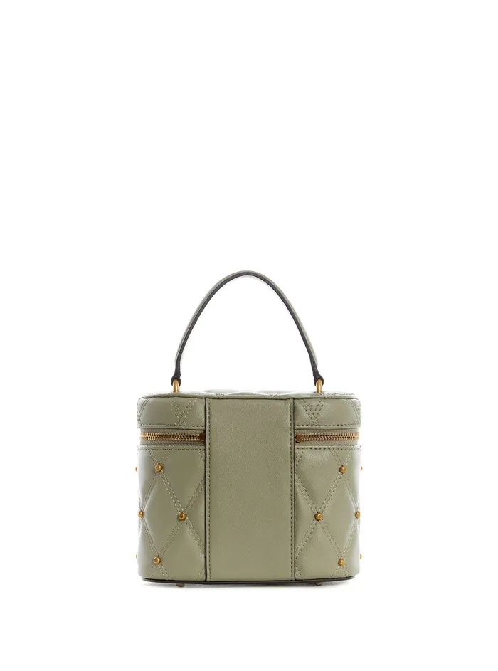 Women Satchel GUESS Sage Green Triana Cannister Crossbody Bag Women Satchel GUESS Sage Green Triana Cannister Crossbody Bag