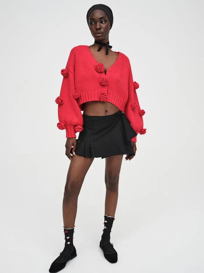 Women Scarlett Cardigan Red For Love and Lemons Tops Women Scarlett Cardigan Red For Love and Lemons Tops