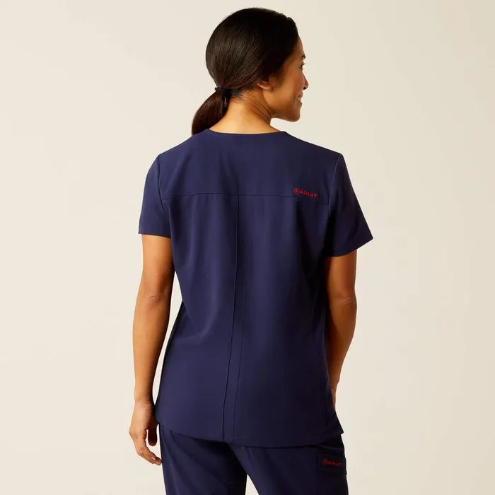 Women Scrubs Ariat Clara 6 Pocket Scrub Top Navy