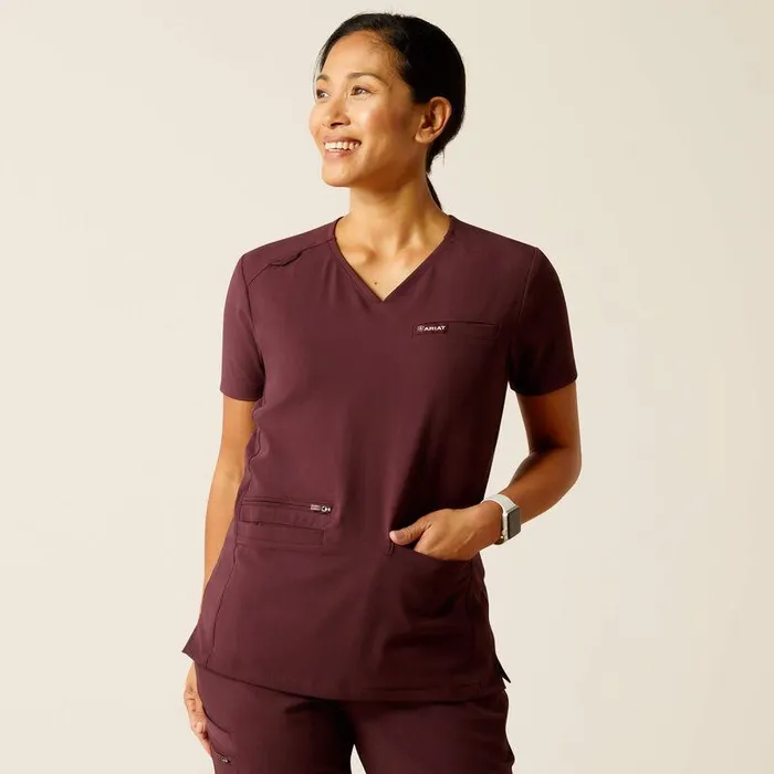 Women Scrubs Ariat Clara 6 Pocket Scrub Top Winetasting