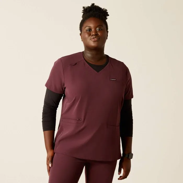 Women Scrubs Ariat Clara 6 Pocket Scrub Top Winetasting