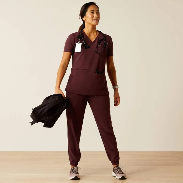 Women Scrubs Ariat Clara 6 Pocket Scrub Top Winetasting