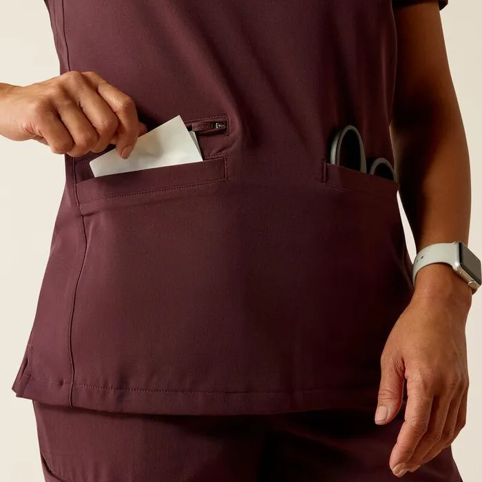 Women Scrubs Ariat Clara 6 Pocket Scrub Top Winetasting