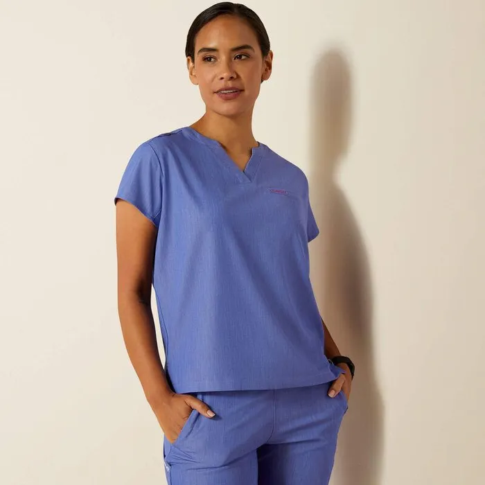 Women Scrubs Ariat Eliza Fashion Scrub Top Cornflower Blue