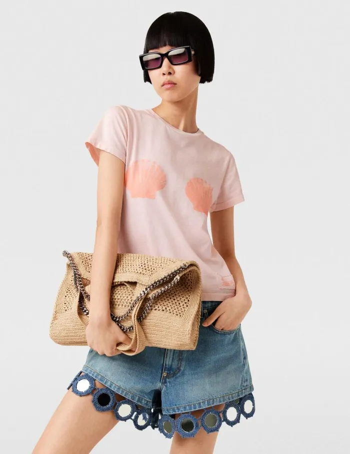 Women Seashell Crewneck TShirt Light Pink Stella McCartney Sweatshirts And TShirts Women Seashell Crewneck TShirt Light Pink Stella McCartney Sweatshirts And TShirts
