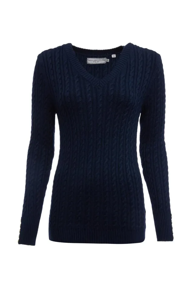Women Seattle VNeck Knit Ink Navy Holland Cooper Knitwear Women Seattle VNeck Knit Ink Navy Holland Cooper Knitwear