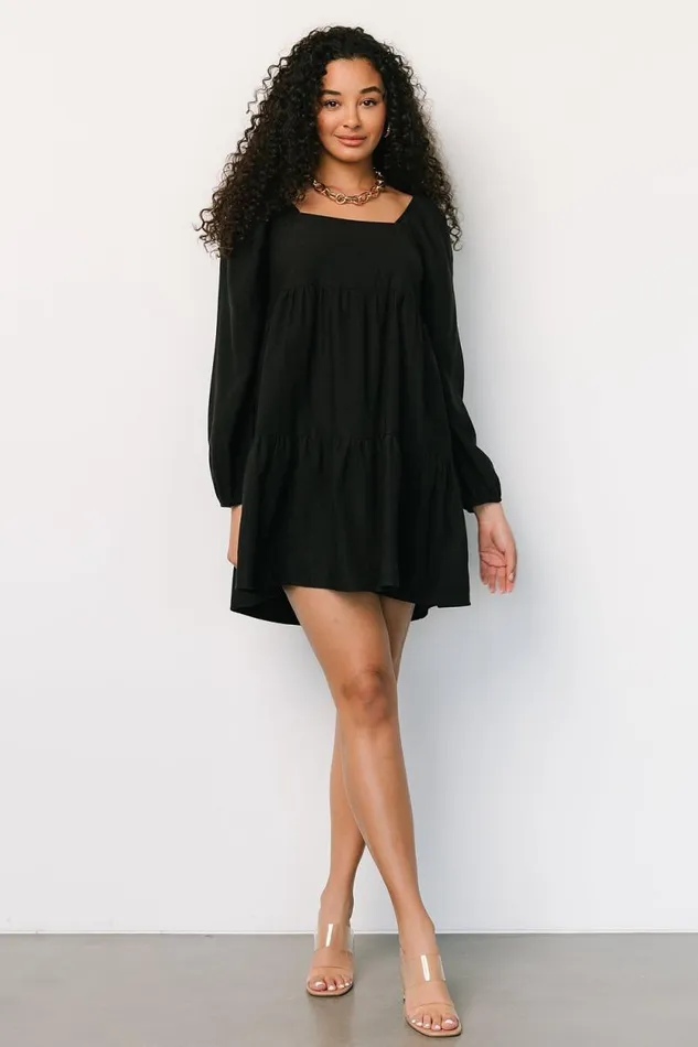 Women Selena Tiered Mini Dress Black Baltic Born Short Dresses Women Selena Tiered Mini Dress Black Baltic Born Short Dresses