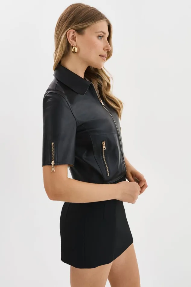Women SEVANA Reversible Leather Jacket Blackgold LAMARQUE Leather Jackets