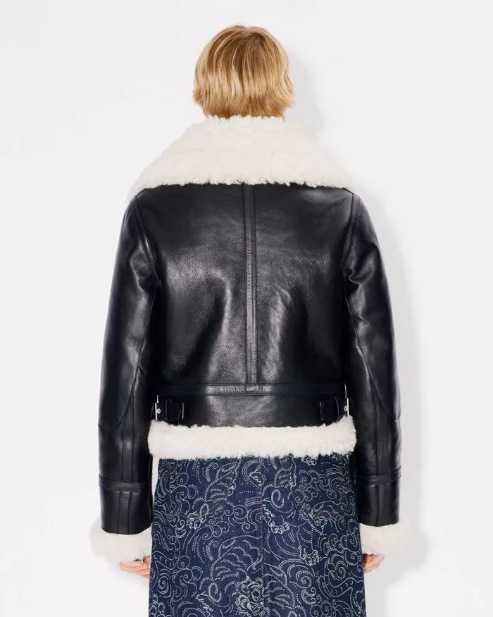 Women Shearling Bomber Black Kenzo Jackets And Coats