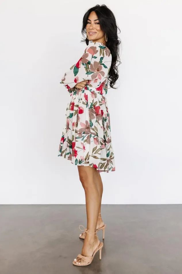 Women Shelley Short Dress Ivory Floral Baltic Born Short Dresses Women Shelley Short Dress Ivory Floral Baltic Born Short Dresses