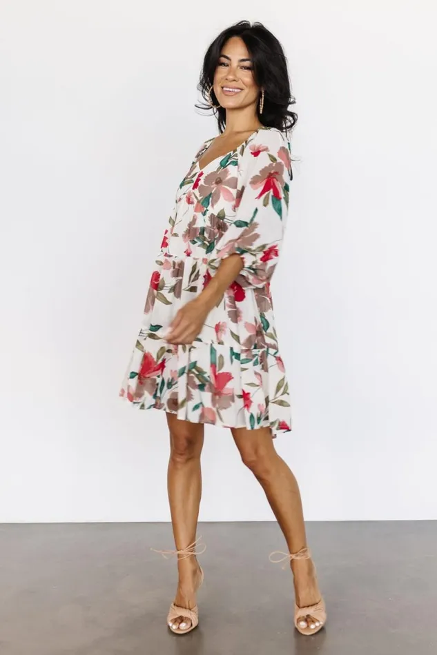 Women Shelley Short Dress Ivory Floral Baltic Born Short Dresses Women Shelley Short Dress Ivory Floral Baltic Born Short Dresses