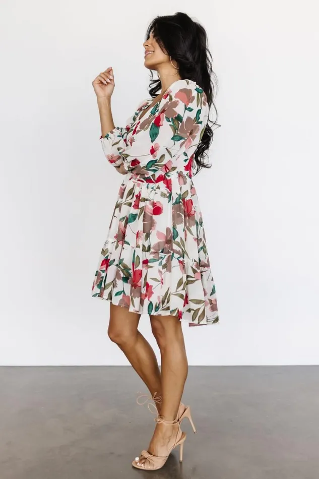 Women Shelley Short Dress Ivory Floral Baltic Born Short Dresses Women Shelley Short Dress Ivory Floral Baltic Born Short Dresses