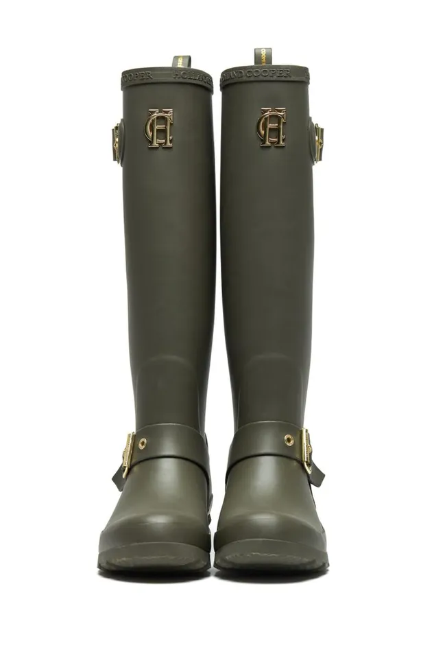 Women Sherpa Lined Regency Wellington Matte Green Holland Cooper Wellington Boots