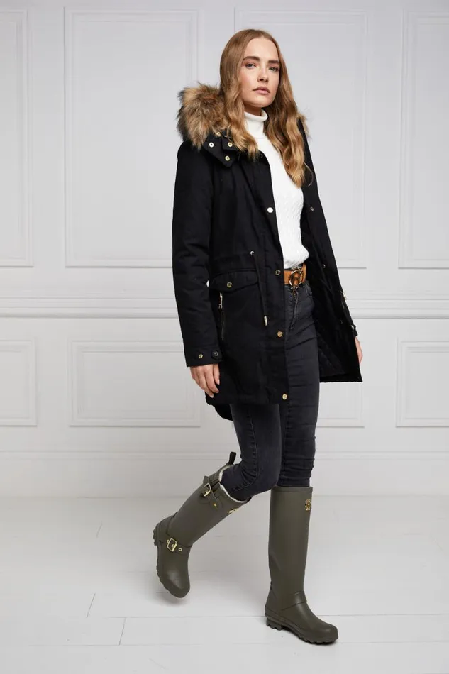 Women Sherpa Lined Regency Wellington Matte Green Holland Cooper Wellington Boots