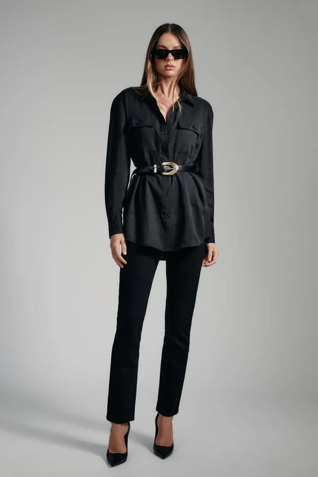 Women Shirts and Blouses Bardot Albee Lightweight Shirt In Black Black