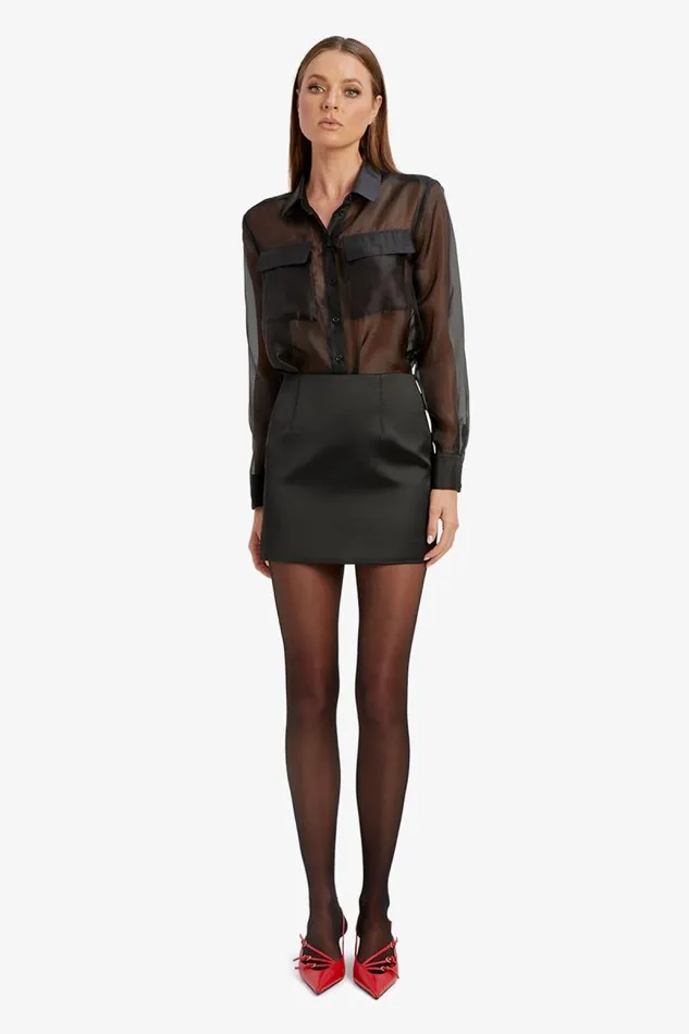 Women Shirts and Blouses Bardot Rebecca Organza Shirt In Black Black Women Shirts and Blouses Bardot Rebecca Organza Shirt In Black Black