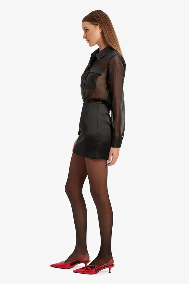 Women Shirts and Blouses Bardot Rebecca Organza Shirt In Black Black Women Shirts and Blouses Bardot Rebecca Organza Shirt In Black Black
