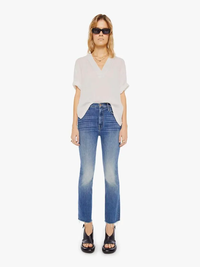 Women Shirts Mother Denim Avery Top White open