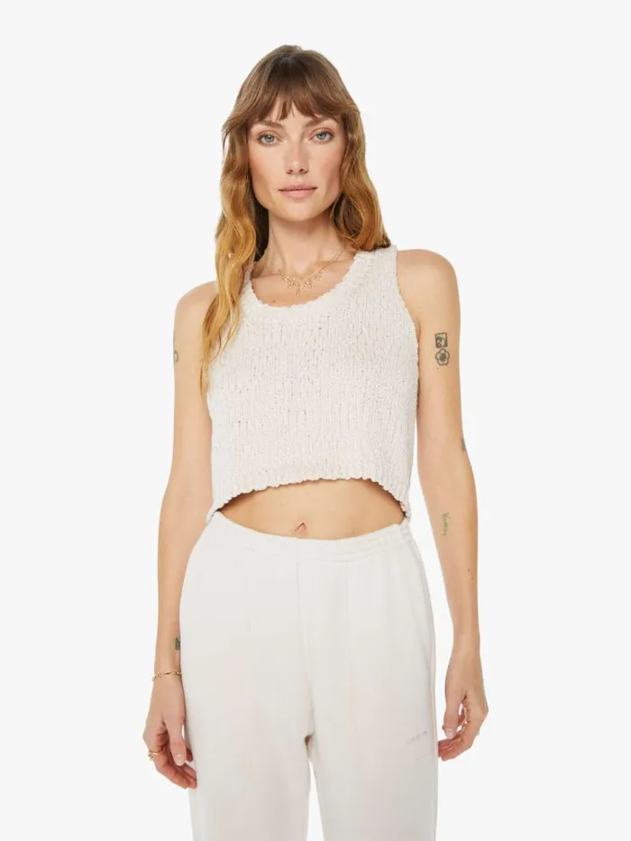 Women Shirts Mother Denim Bay Cropped Knit Tank Lunar