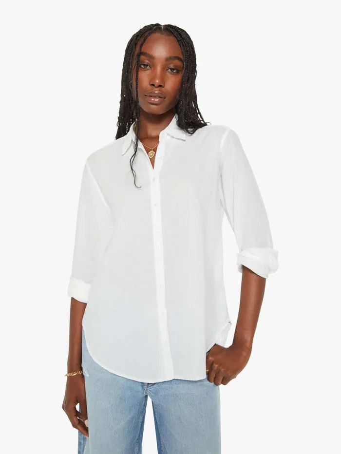 Women Shirts Mother Denim Beau Shirt White