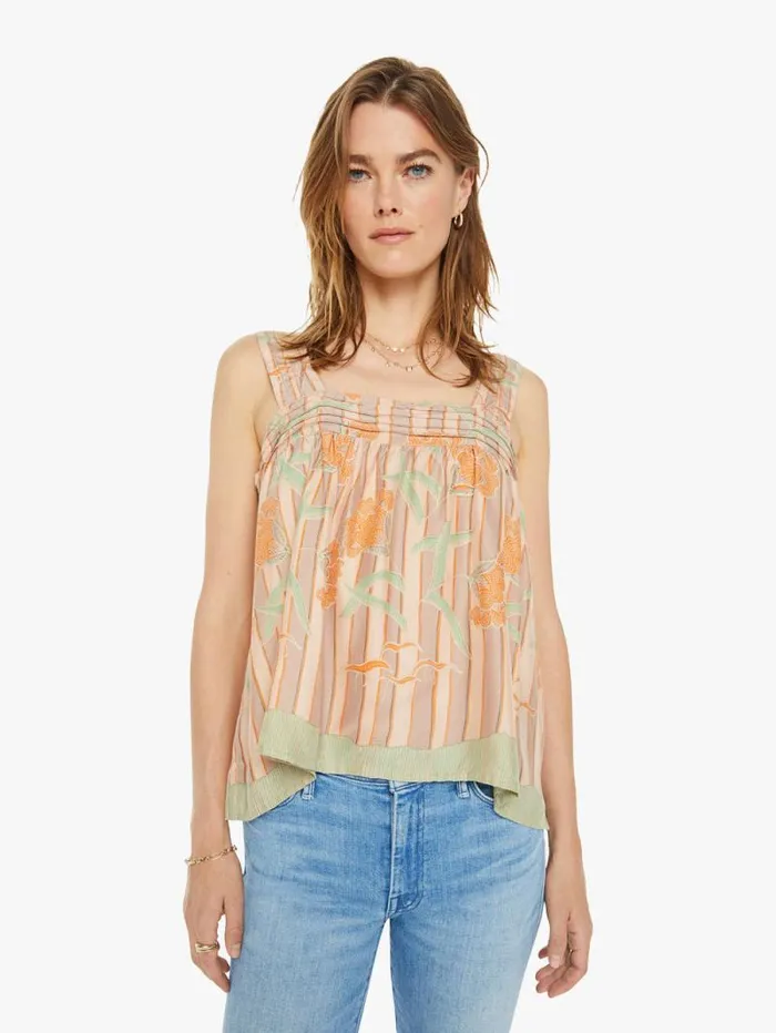 Women Shirts Mother Denim Jasmine Top Chamomile Apricot