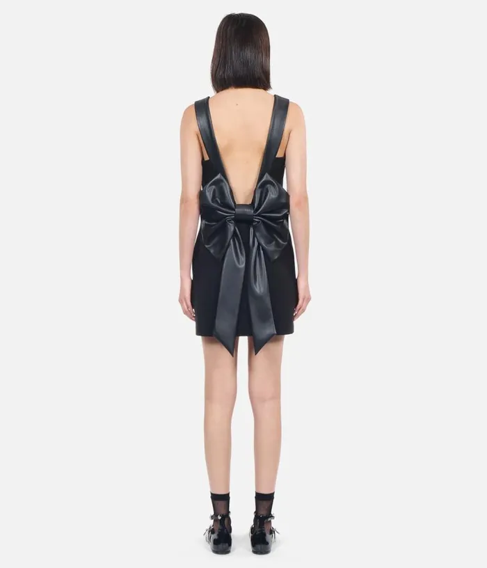 Women Short Black Dress With Bow Back THE KOOPLES Dresses and Jumpsuits