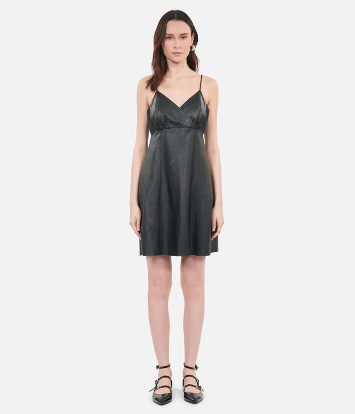 Women Short Black Leather Dress THE KOOPLES Dresses and Jumpsuits