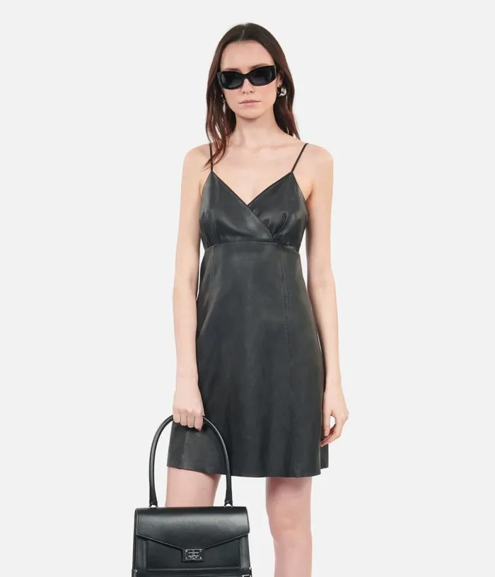 Women Short Black Leather Dress THE KOOPLES Dresses and Jumpsuits