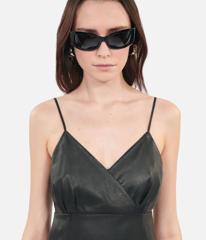 Women Short Black Leather Dress THE KOOPLES Dresses and Jumpsuits