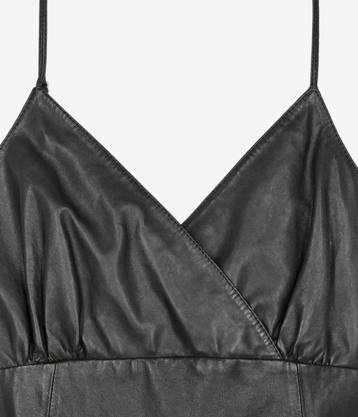 Women Short Black Leather Dress THE KOOPLES Dresses and Jumpsuits
