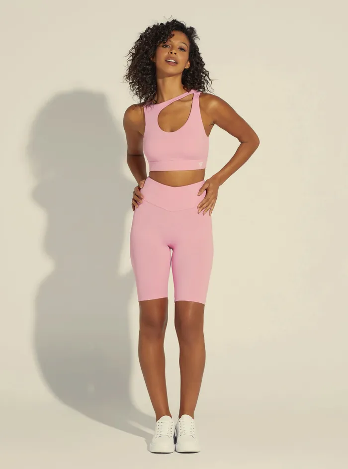 Women Shorts GUESS Pink Evalyn Active Bike Shorts Women Shorts GUESS Pink Evalyn Active Bike Shorts