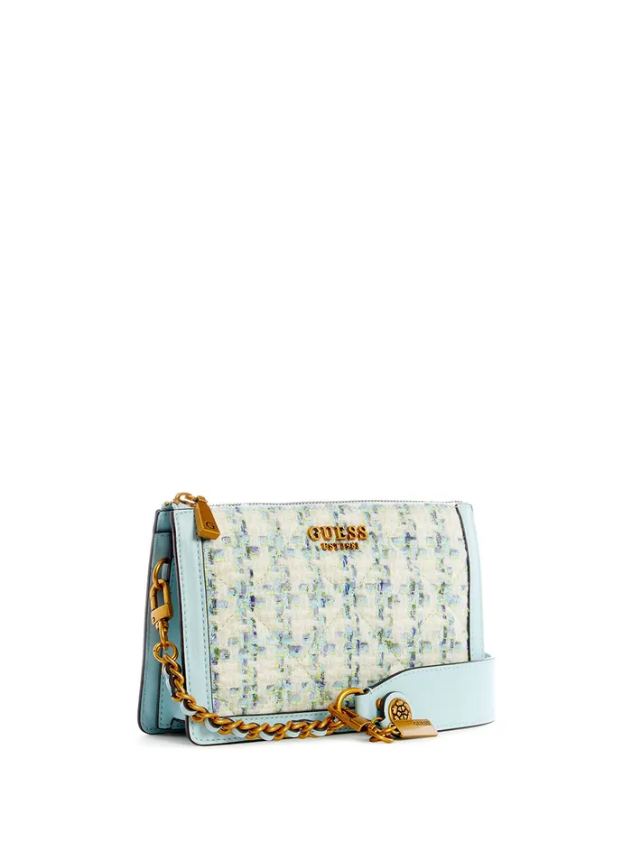 Women Shoulder Bag GUESS Aqua Blue Abey Multi Compartment Shoulder Bag Women Shoulder Bag GUESS Aqua Blue Abey Multi Compartment Shoulder Bag