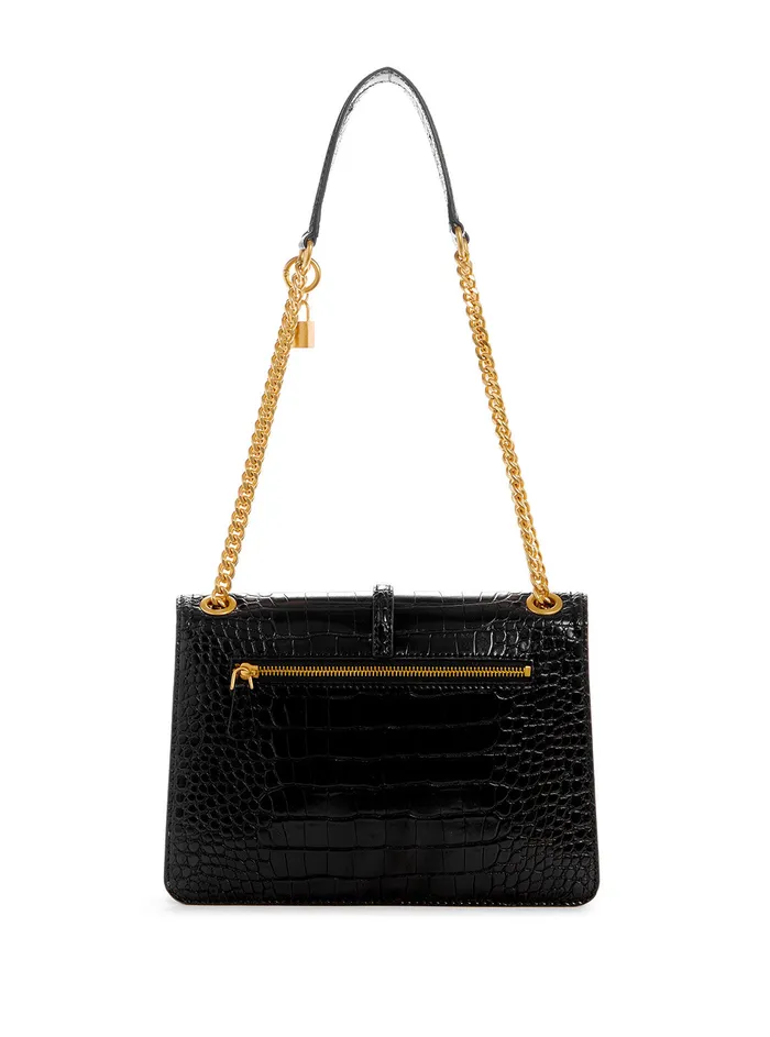 Women Shoulder Bag GUESS Black James Croco Convertible Crossbody Bag Women Shoulder Bag GUESS Black James Croco Convertible Crossbody Bag
