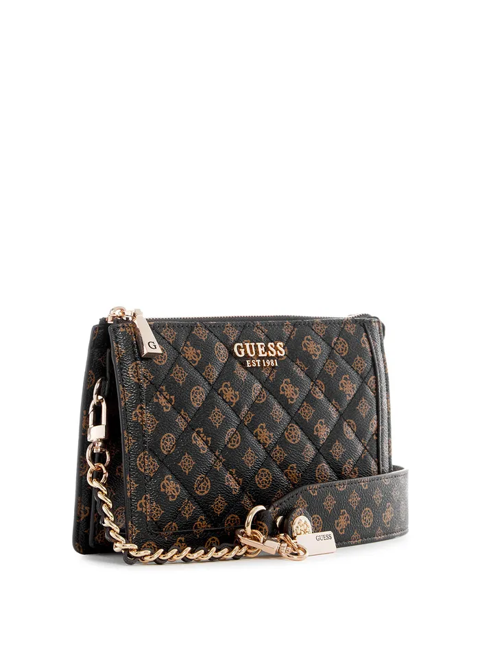 Women Shoulder Bag GUESS Mocha Logo Abey Multi Compartment Shoulder Bag Women Shoulder Bag GUESS Mocha Logo Abey Multi Compartment Shoulder Bag