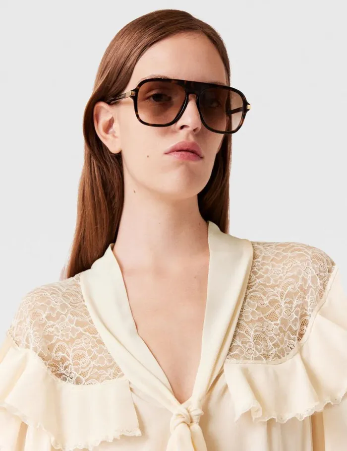 Women Silk Crpe De Chine Pussybow Shirt Natural Stella McCartney Shirts And Tops Women Silk Crpe De Chine Pussybow Shirt Natural Stella McCartney Shirts And Tops