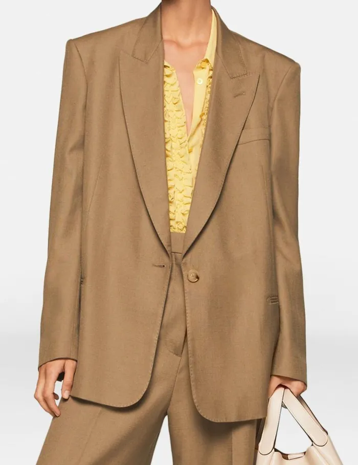 Women SingleBreasted Blazer Olive Beige Stella McCartney Coats And Jackets Women SingleBreasted Blazer Olive Beige Stella McCartney Coats And Jackets