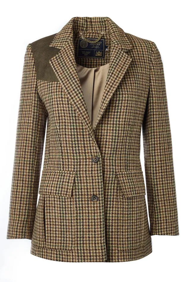 Women Single Breasted Field Blazer Hailes Green Tweed Holland Cooper Tailoring