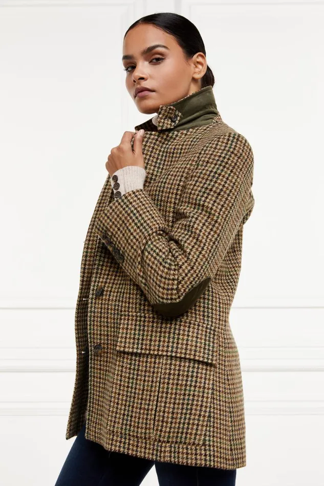 Women Single Breasted Field Blazer Hailes Green Tweed Holland Cooper Tailoring
