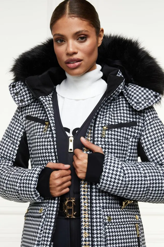 Women Ski Jacket Houndstooth Holland Cooper Ski Jackets