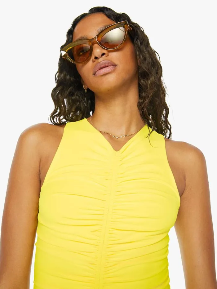 Women Skirts and Dresses Mother Denim Mich Midi Dress Yellow