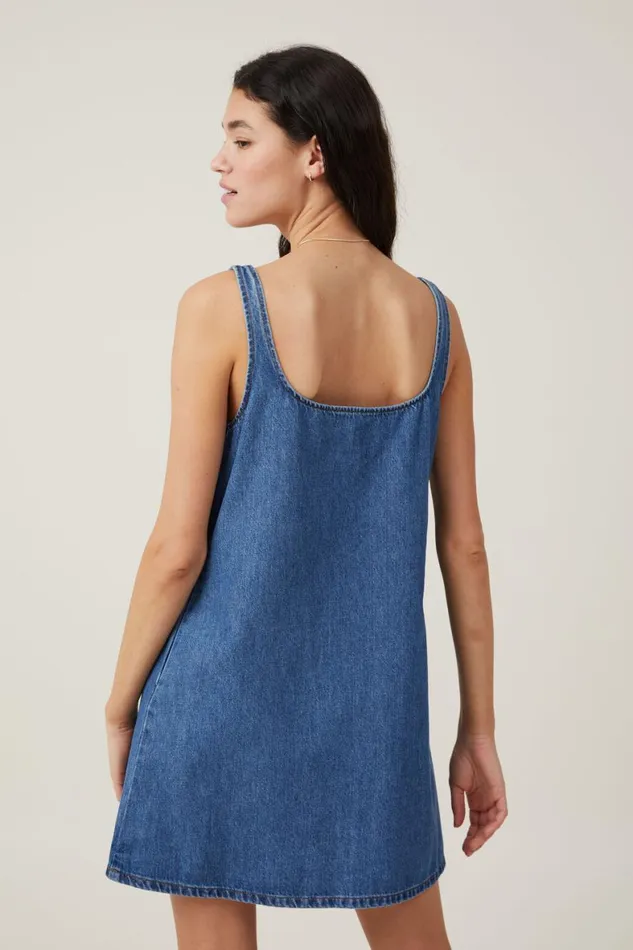 Women Skirts and Shorts Cotton On Charlie Denim Mini Dress Sea Blue